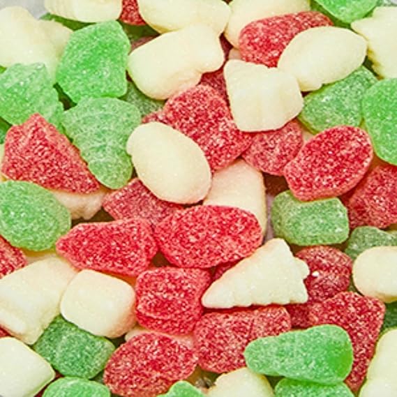 Christmas Shaped Candy, Jelly Gummies, Cherry Lime Butterscotch, 1 lb