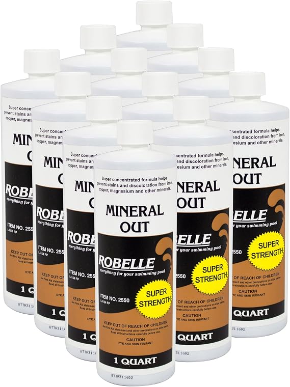 Robelle 1-Quart 12-Pack Concentrated Mineral Metal Out, Pool Metal Remover