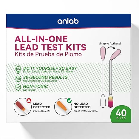 Lead Test Kit | Rapid Results in Less Than 30 Seconds | All-in-One, No Vinegar Needed | Check Lead in Painted Surfaces, Wood, Metal & More | Disposable Cotton Swabs - (40 Count)