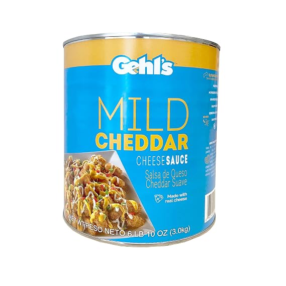 Gehl's Mild Cheddar Cheese Sauce #10 Can Bulk Queso Nacho Cheese Sauce, Shelf Stable, 6Lb. 10 oz. Can