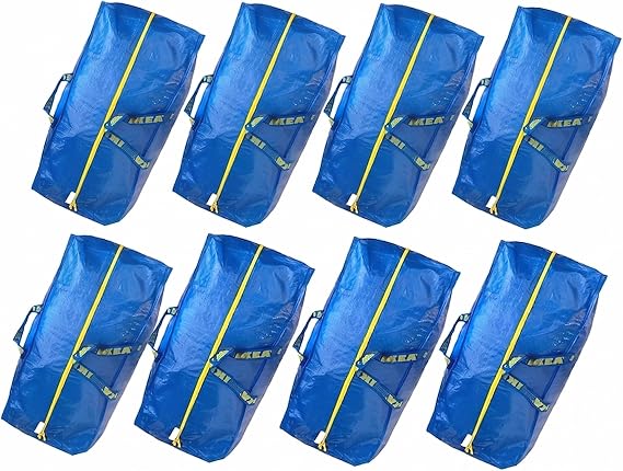 Ikea 901.491.48 Frakta Storage Bag, Blue, 8 Pack