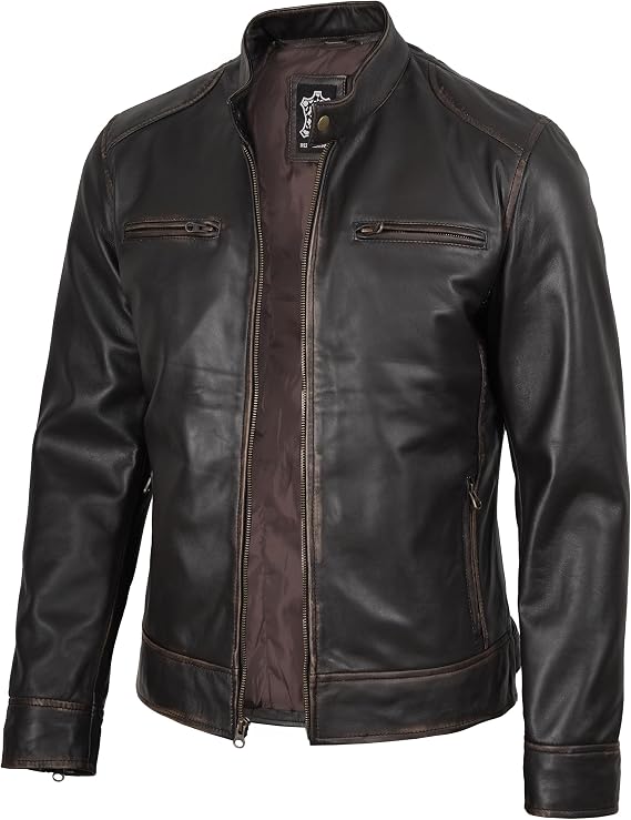 Decrum Tall Leather Jacket Men