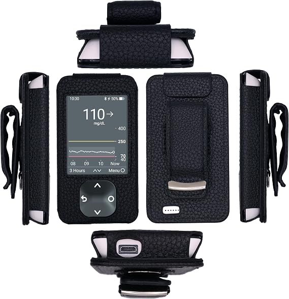 Premium Holster (with Belt Clip/Lanyard) for Dexcom G7 (Black)