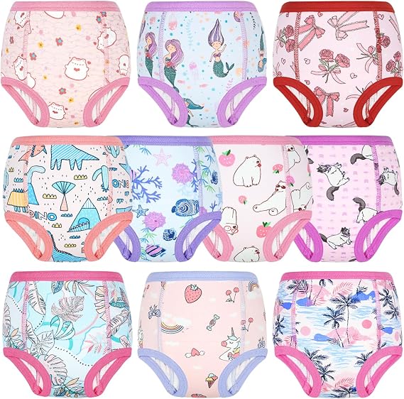 MOEMOE BABY Boys Potty Training Pants Cotton Training Underwear Absorbent Toilet Training Pants for Toddler,Reusable,10 pack