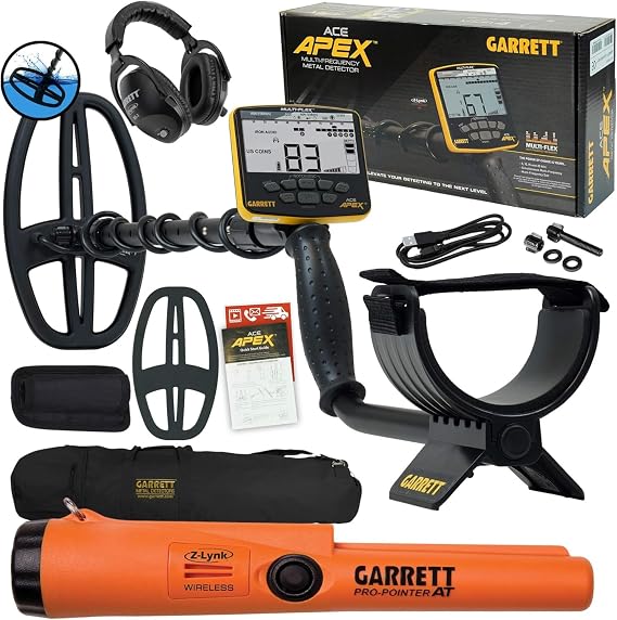 Garrett ACE Apex Metal Detector Bundle with Wireless Headphones