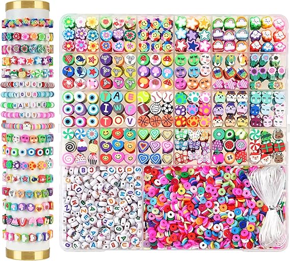 2300pcs Polymer Clay Beads Bracelet Making Kit with Colorful Letter Beads