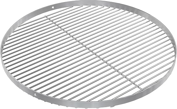 Stainless Steel Round Cooking Grate, 50 cm Diameter, 3 Suspension Holes, Weber Kettle BBQ Grill Grate, Charcoal Accessory | 304 stainless steel for swivel grill, fire bowl and kettle grill, BBQ grill grate for Weber kettle grill charcoal accessories