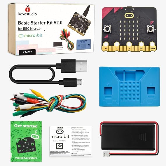 KEYESTUDIO BBC Micro:bit Base Starter Kit with BBC Micro Bit V2 for Microbit Coding and Programming