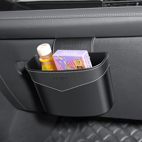 Car Trash Can Mini Trash Bin Garbage Organizer with Plastic Trash Bag Automotive Small Garbage Bin for Home Office Auto Vehicle Car Door Front Back Seat Storage Accessories Glovebox Trash Can