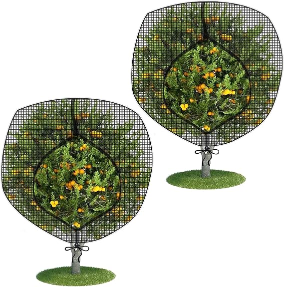 FONUNO Fruit Tree Netting with Zipper Birds Netting for Fruit Trees, Black