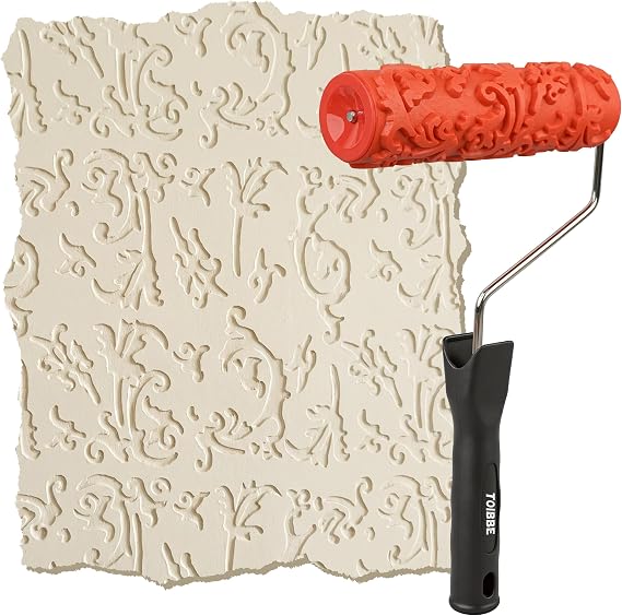 7'' Texture Paint Roller for Wall, Rubber Pattern Paint Roller, Decorative Drywall Embossed Paint Roller (American Embossed Pattern)