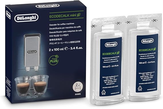 De'Longhi デロンギ Descaling Agent for De'Longhi Fully Automatic Coffee Machines DLSC200 Maintenance, Made in Italy, 100ml, Set of 2, De'Longhi Covered