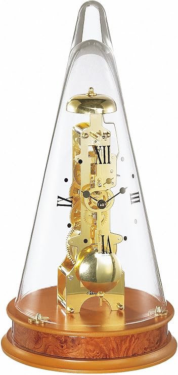 Hermle Uhrenmanufaktur Tischuhr Glas Kirschbaum 18cm x 35cm 22716-160791