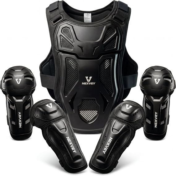 Protective Gear for Teens, Electric Dirt Bike Chest Protector, Off-Road ATV Riding Armor Set, Breathable Adjustable Protection Kit for Age 10-18