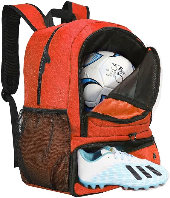 Soccer Bag, Basketball Backpack, Sports Equipment Bag with Shoes and Ball Compartment Holds Sneaks, Helmet, Basketball, Football, Vollyball, Gloves