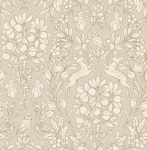 NuWallpaper by WallPops Taupe Enchanted Peel and Stick Wallpaper, Removable Wallpaper, 20.5 in x 18 ft