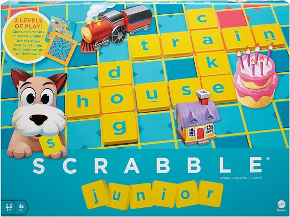 Mattel Games Scrabble Junior Board Game for Ages 6+, English Edition