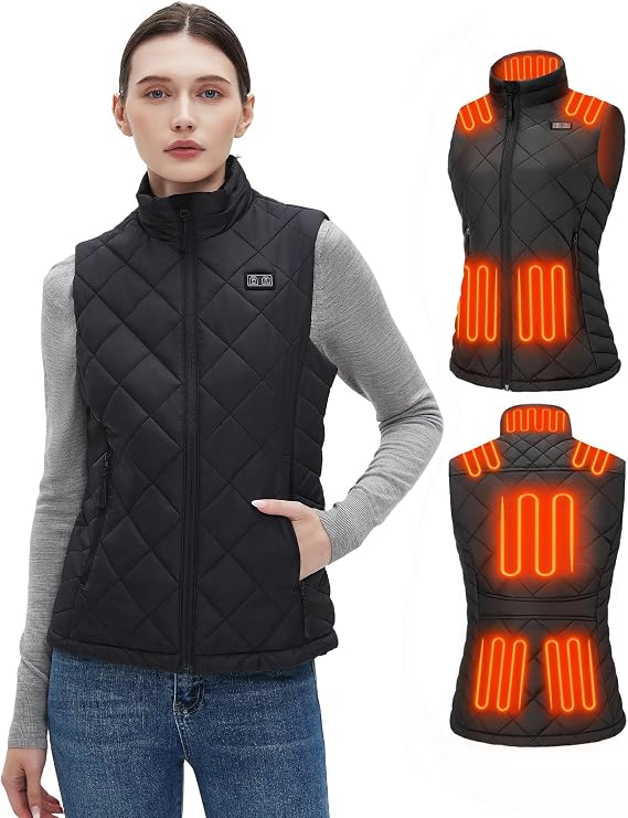 Glaais Heated Vest Women with Battery Pack 16000mAh 7.4V, Women's Heated Vest Warming Electric