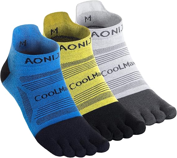 AONIJIE Toe Socks for Men and Women High Performance Athletic Running Five Finger Ankle Socks
