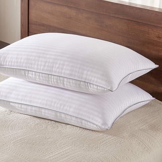 Down Alternative Bed Pillow - 2 Pack Hotel Collection Super Soft Pillow for Sleeping, Bamboo Fill, King Size