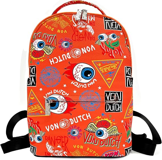 Von Dutch Backpack Stylish MultiPurpose Backpack with Front Zip Pocket, Adjustable Straps, and Durable Design