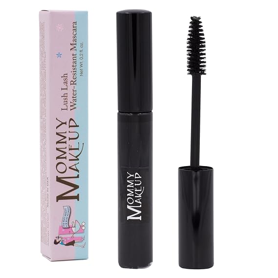 Lush Lash Water Resistant Mascara, Extreme Volume & Length by Mommy Makeup | Defines, Separates & Conditions Lashes, Long-Wear, Clump-Free, Smudge-Free, No Flaking, Non-Irritating, Cruelty Free, Black