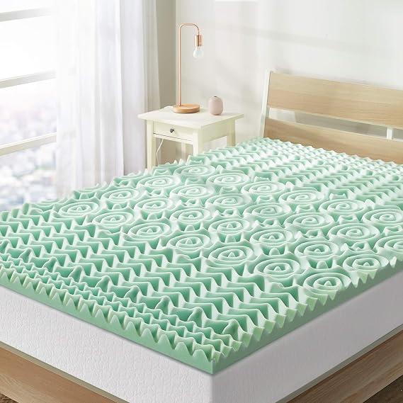Mellow 1.5 Inch 5-Zone Memory Foam Mattress Topper, Calming Aloe Infusion, Dorm Essentials, Twin XL