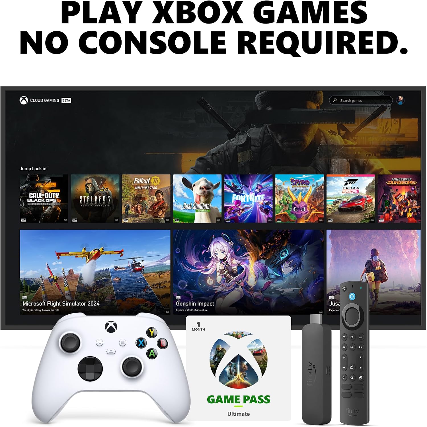 Amazon Fire TV Stick 4K Max + Xbox Robot White Controller + 1 Month Game Pass Ultimate