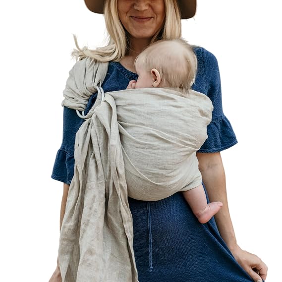 Hip Baby Wrap Ring Sling Carrier Sling Wrap Baby Carrier, Ideal Newborn Shower Gift, Soft Breathable Fabric, Lightweight Adjustable for Infant to Toddler, Comfortable Fit, Secure Hold (Oat)