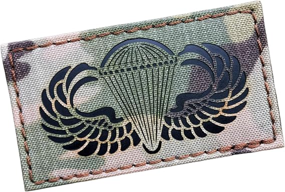 Basic Parachutist Badge 2x3.5 Jump Wings IR Airborne Military Tactical Patch (Multicam)