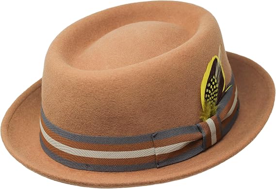 Borges & Scott - Premium Defoe Porkpie Hat, Wool Felt, Water Resistant, Crushable for Travel