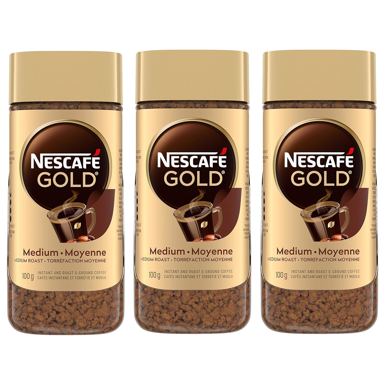 NESCAFE Gold Instant &amp; Roast &amp; Ground Coffee, 100g3.5oz., Jar, 3pk {Imported from Canada