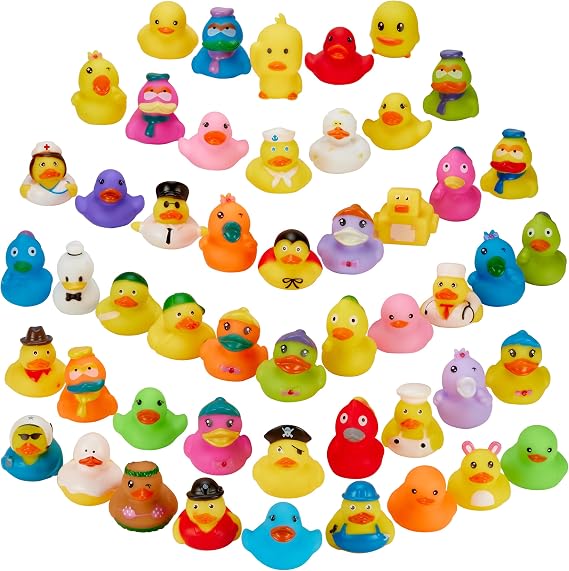 Mini Rubber Ducks - 1.5 Inch Small Duckies for Jeep Ducking Game, 25 Pack | Party Favor Goodie Bag Filler; Classroom Prize Reward; Baby Shower Favors; Bathtub Floaters; Stocking Stuffer Gift