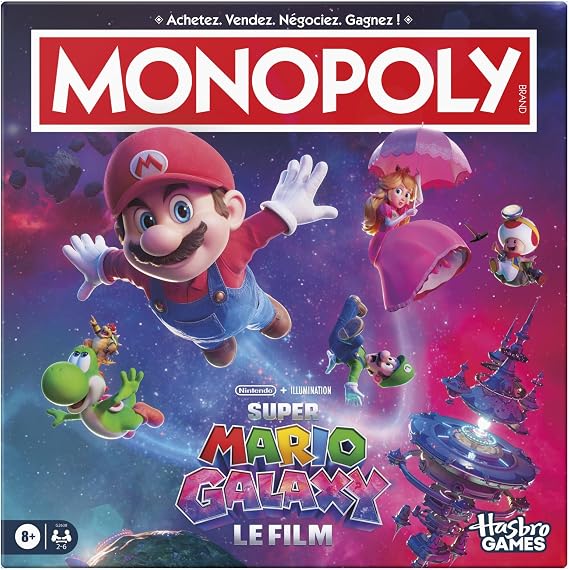 Monopoly : Super Mario Galaxy Le Film, Board Game I Fun Family Game for Children, Teens and Adults | 2 to 6 Players | from 8 Years
