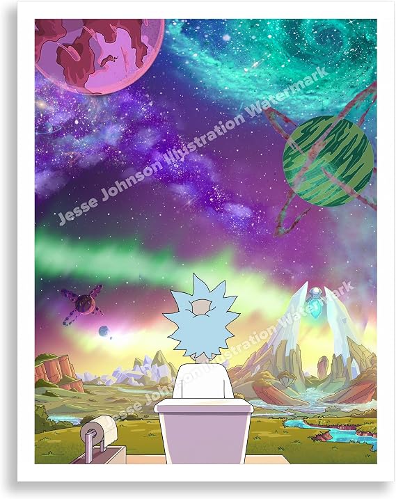Rick Toilet Poop Poster // rick sanchez morty mr meeseeks sun Bathroom decor poop
