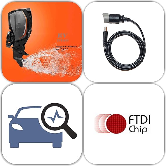 USB Diagnostic Tool Scanner KIT for EVINRUDE Outboard Engine E-TECFitch