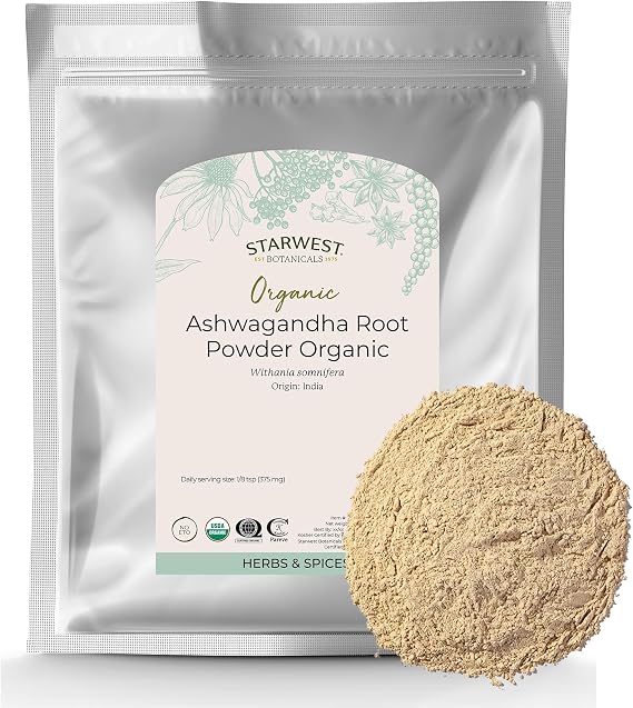 Starwest Botanicals Organic Ashwagandha Root Powder - Bulk 1 lb Bag