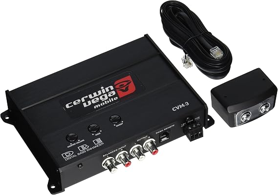 Cerwin Vega Series Digital Bass Enhancer for Car Audio - Ultimate 2 Channel Car Processor with Dash Remote, Bass Maximizer, Subsonic Filter - Enhance Car Stereo System with Digital Bass Control CVM3