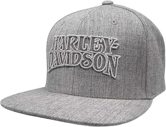 Harley-Davidson Men's Ironhead Snapback Flat Brim Baseball Cap - Heather Gray