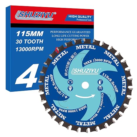 Metal Cutting Mini Circular Saw Blade 4-1/2"(115mm)-30T. | Arbor 3/8"(9.5mm), Use on all brand 9.5mm arbor Cordless Saw, Ferrous Metal, Steel Iron Bar, Sheet, Angle Cutting