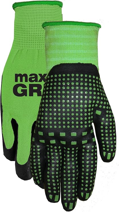 Midwest Gloves & Gear 93-L-AZ-12 Max Grip, Single Pair, Ladies Green