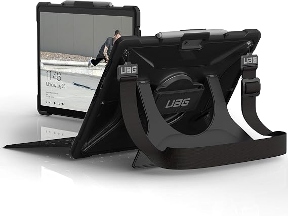 URBAN ARMOR GEAR UAG Designed for Microsoft Surface Pro X Case [13-inch Screen] with Hand Strap & Shoulder Strap Plasma Feather-Light Rugged Ice Military Drop Tested Protective Cover