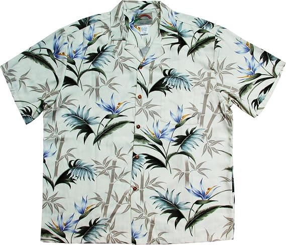 Paradise Found Mens Paradise Rayon Shirt, Cream, S...