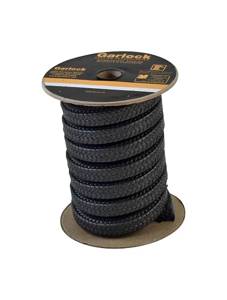 41606-FT28-10 Graphite Impregnated Expanded PTFE with Silicone Lubricant Style PACKMASTER 6 Pump Packing, 10' Length, 7/16" Thickness, Square