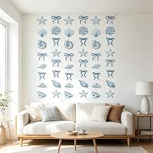 6 PCS Bows Seashells Banner Coastal Beach Starfish Bachelorette Decorations Seashells Coastal Party for Wedding Birthday Bridal Shower Supplies