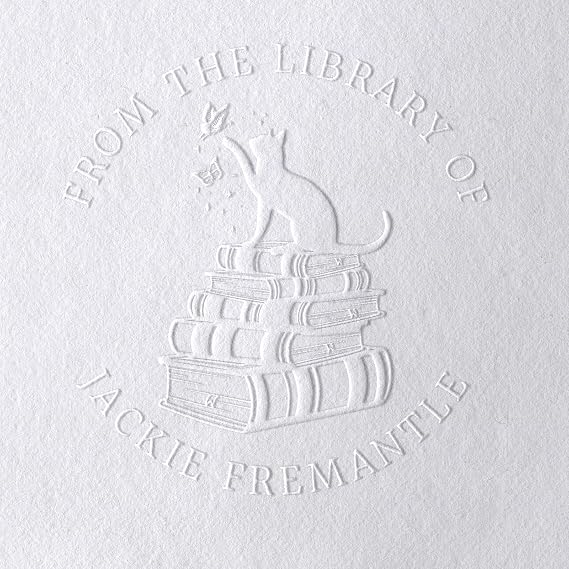Pickled Stamps Monogram Library Embosser | Customized Book Stamp | Ideal for Booktok Readers