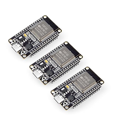 ELEGOO ESP-32 Development Board USB C 3PCS Compatible with Arduino IDE | 2.4GHz Dual Mode WiFi+Bluetooth Dual Core Microcontroller, Support MicroPython, NodeMCU, AP/STA/AP+STA, CP2102 Chip