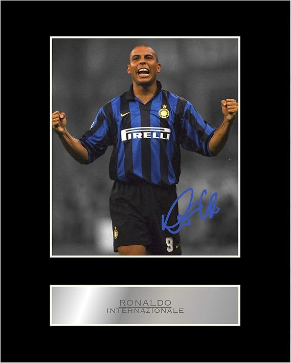 Ronaldo Signed Mounted Photo Display Internazionale Autographed Gift picture print