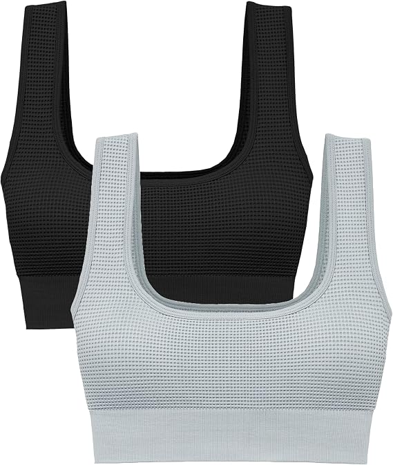 Square Neck Padded Sports Bra, Push Up Sports Bra for Women, Cute Comfy Seamless Scoop U Back Low Impact Workout Gym Yoga Bra