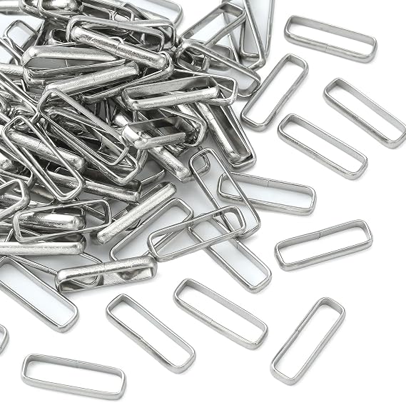LiQunSweet 100 Pcs Stainless Steel Chain Quick Link Connectors Linking Rings Clasp Closed but Unsoldered Rectangle for DIY Bracelet Necklace Jewelry Making - 20.5x6.5mm